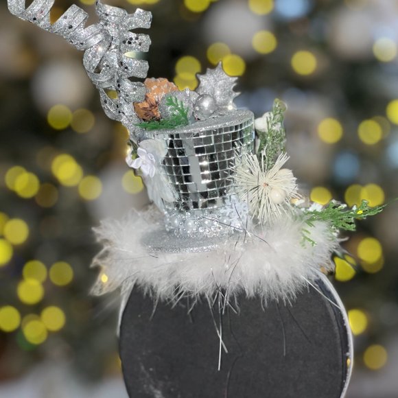 Christmas Mirrored Mini Top hat Headband, Tacky Christmas Party, Ugly Sweater Ch main image 4